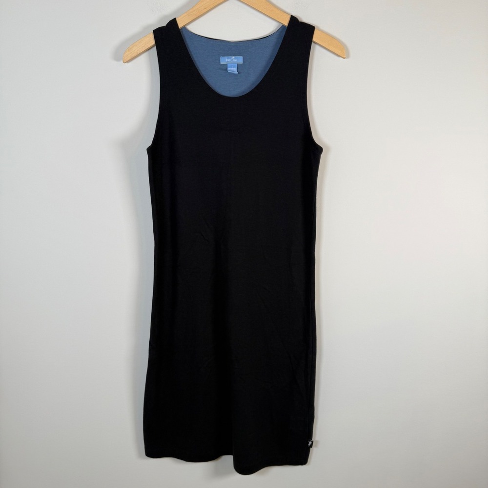 Horny Toad Sleeveless Tank Mini Dress Small Black Cotton Blend Minimalist Sporty